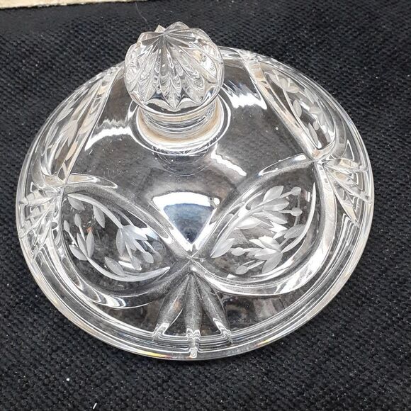 Vintage Gorham Poland hand cut clear crystal lidded candy dish - Picture 5 of 7